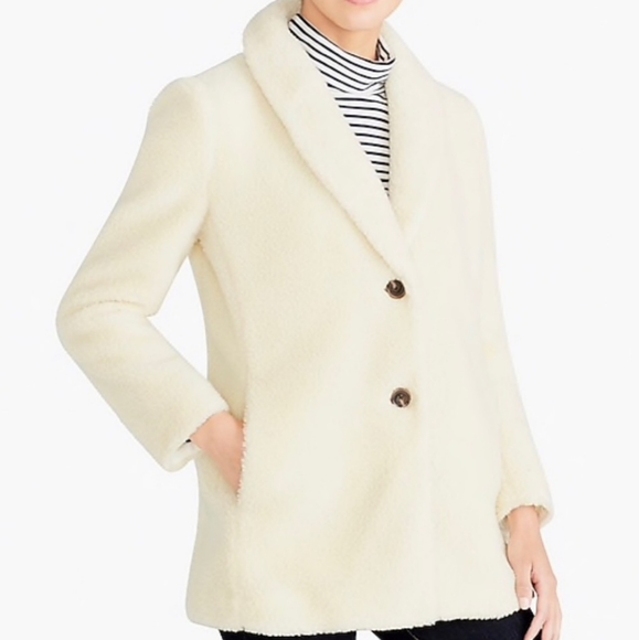 J. Crew Factory Fleece Teddy Shawl Collar Coat - Picture 2 of 11